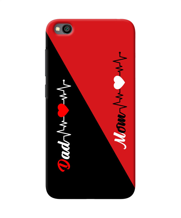 Mom Dad Heart Line Redmi Go Back Cover