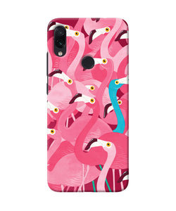 Abstract Sheer Bird Pink Print Redmi Note 7s Back Cover