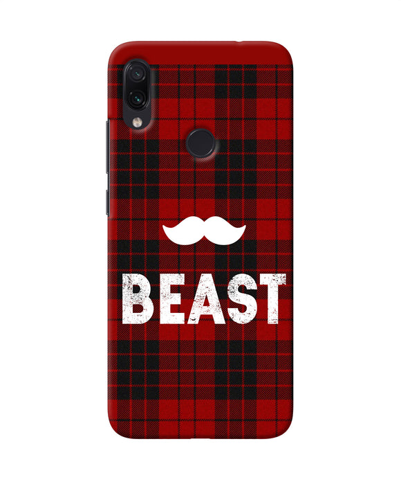 Beast Red Square Redmi Note 7s Back Cover