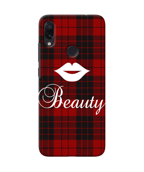 Beauty Red Square Redmi Note 7s Back Cover