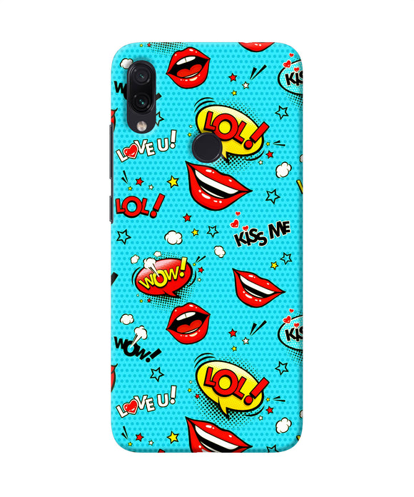 Lol Lips Print Redmi Note 7s Back Cover