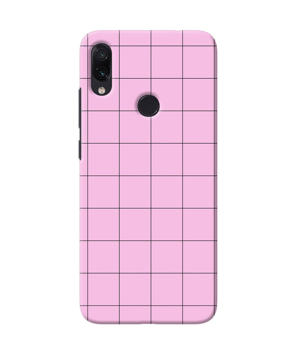 Pink Square Print Redmi Note 7s Back Cover