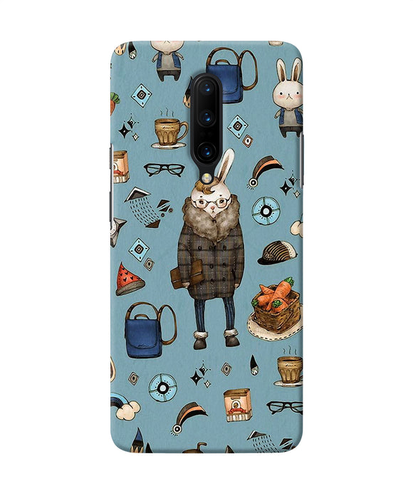 Canvas Rabbit Print Oneplus 7 Pro Back Cover