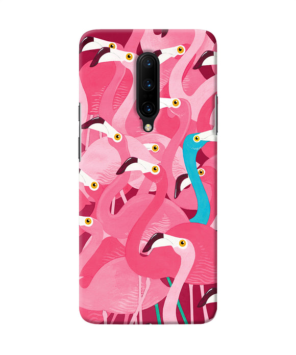 Abstract Sheer Bird Pink Print Oneplus 7 Pro Back Cover