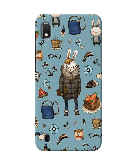 Canvas Rabbit Print Samsung A10 Back Cover