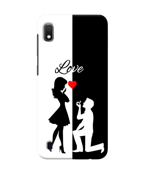 Love Propose Black And White Samsung A10 Back Cover