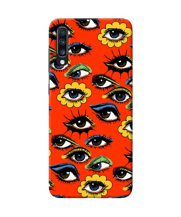 Abstract Eyes Pattern Samsung A70 Back Cover