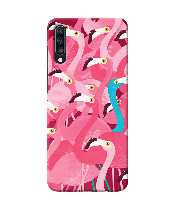 Abstract Sheer Bird Pink Print Samsung A70 Back Cover