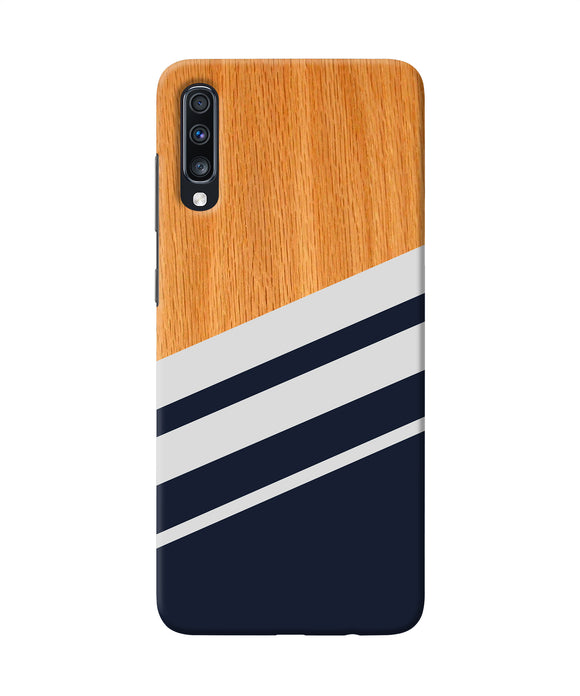 Black And White Wooden Samsung A70 Back Cover
