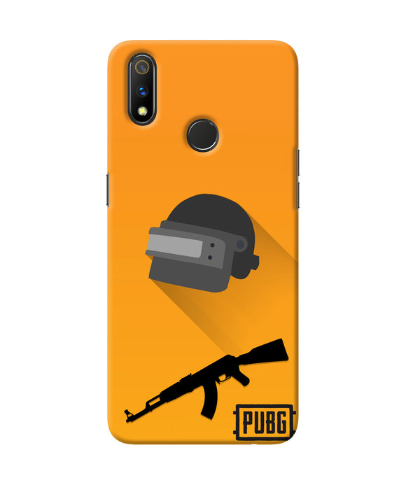 PUBG Helmet and Gun Realme 3 Pro Real 4D Back Cover
