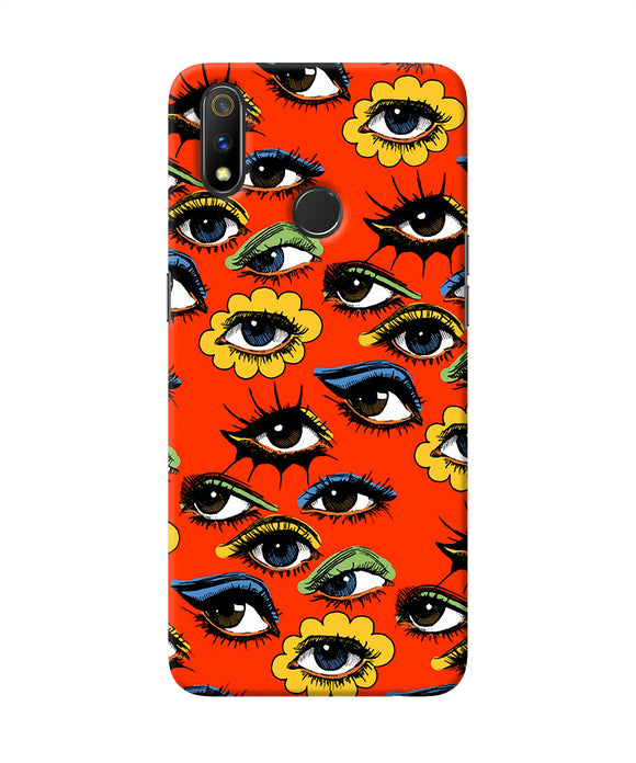 Abstract Eyes Pattern Realme 3 Pro Back Cover