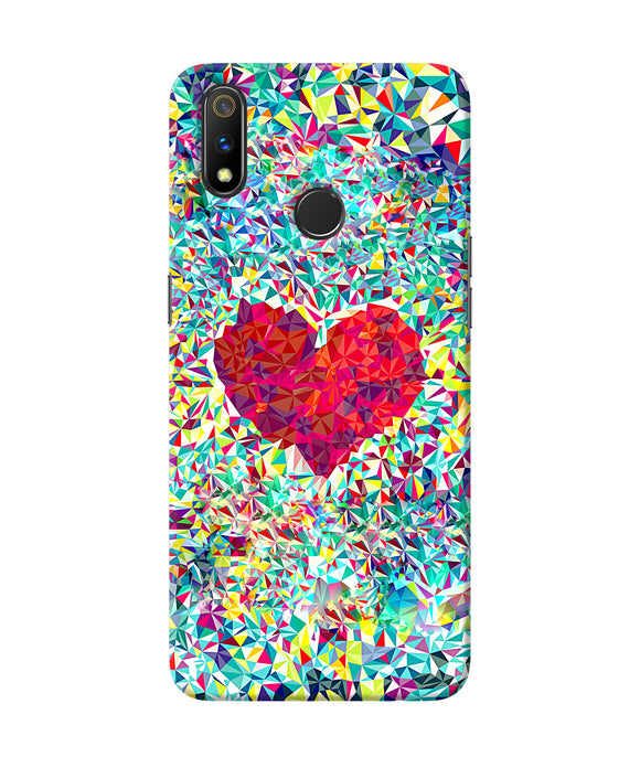 Red Heart Print Realme 3 Pro Back Cover