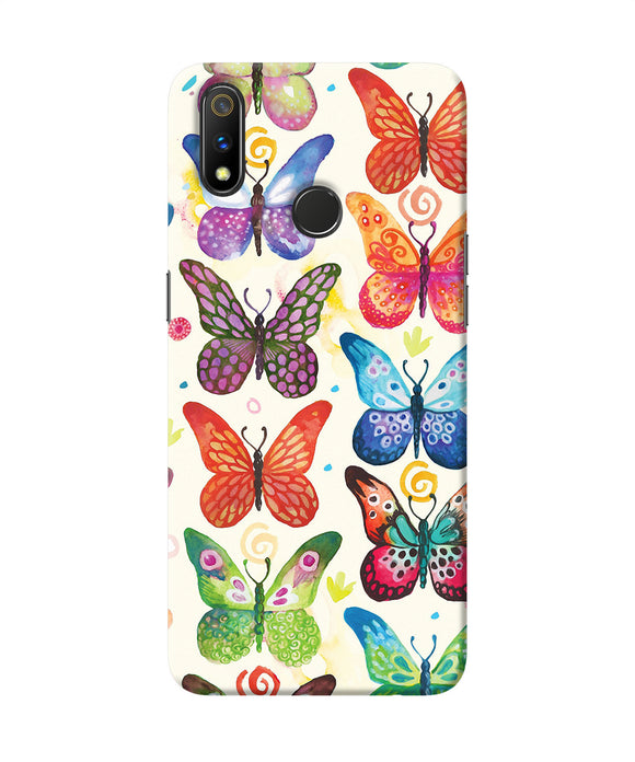 Abstract Butterfly Print Realme 3 Pro Back Cover