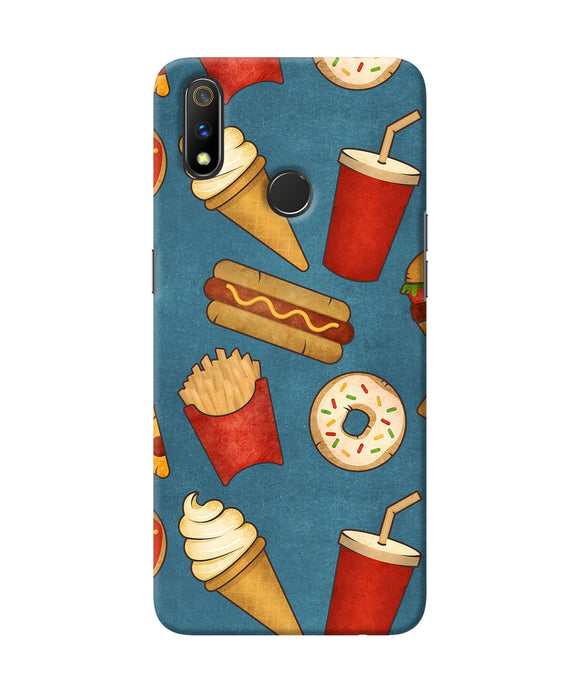 Abstract Food Print Realme 3 Pro Back Cover