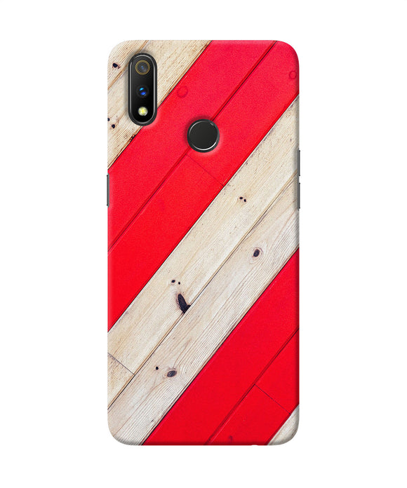 Abstract Red Brown Wooden Realme 3 Pro Back Cover