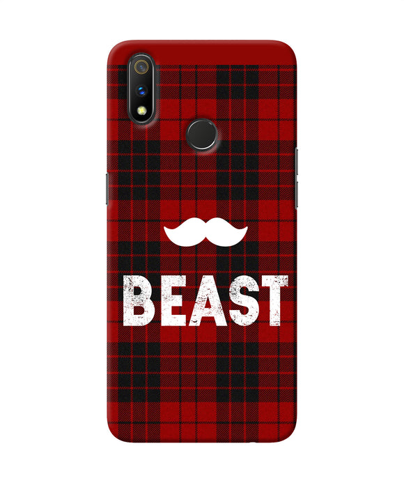 Beast Red Square Realme 3 Pro Back Cover