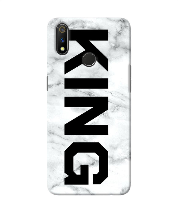 King Marble Text Realme 3 Pro Back Cover