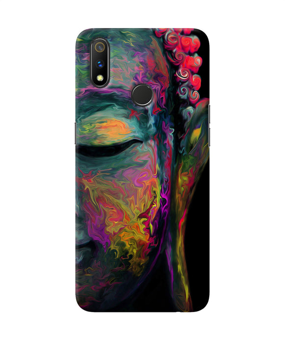 Buddha Face Painting Realme 3 Pro Back Cover