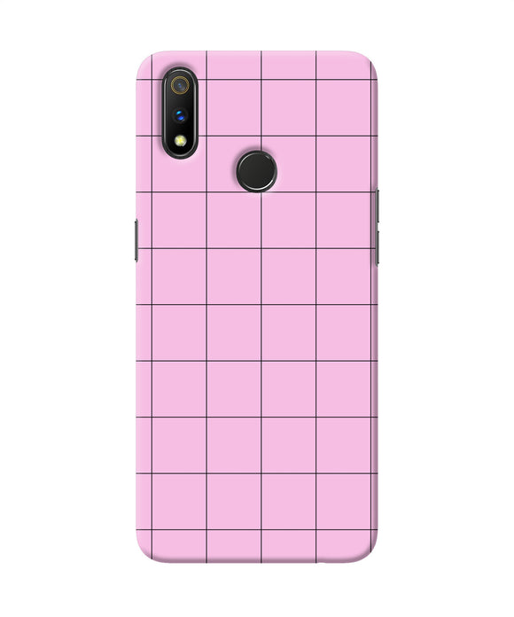 Pink Square Print Realme 3 Pro Back Cover
