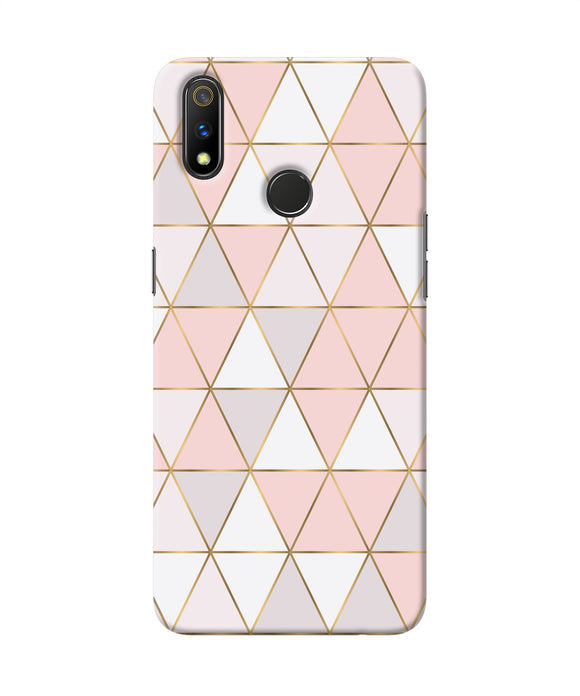 Abstract Pink Triangle Pattern Realme 3 Pro Back Cover