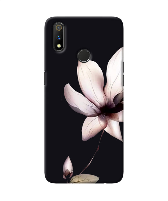 Flower White Realme 3 Pro Back Cover