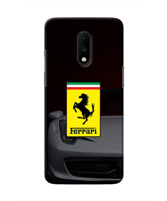 White Ferrari Oneplus 7 Real 4D Back Cover