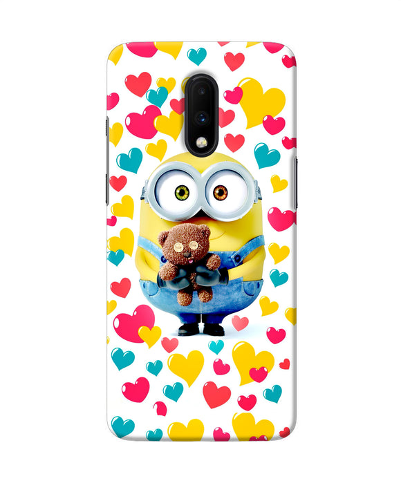 Minion Teddy Hearts Oneplus 7 Back Cover