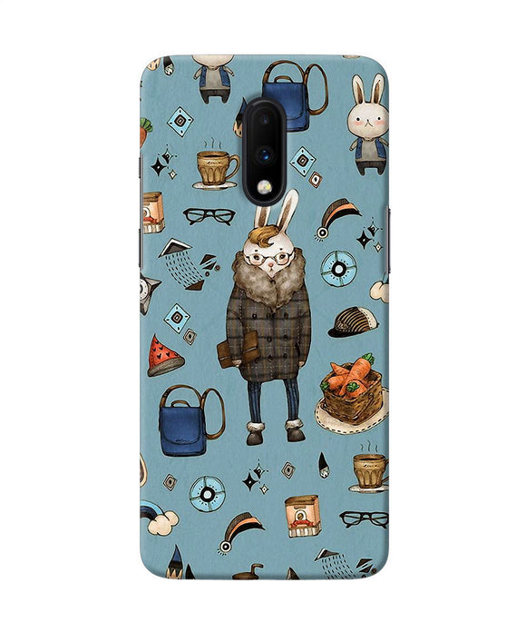 Canvas Rabbit Print Oneplus 7 Back Cover