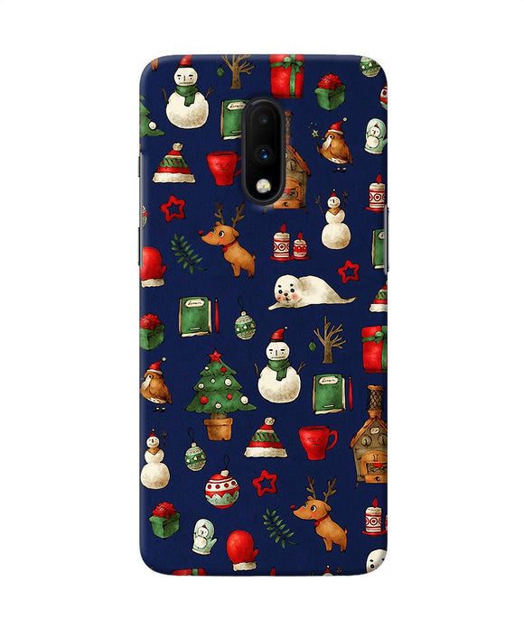 Canvas Christmas Print Oneplus 7 Back Cover