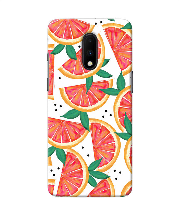 Abstract Orange Print Oneplus 7 Back Cover