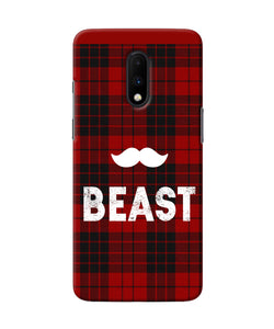 Beast Red Square Oneplus 7 Back Cover