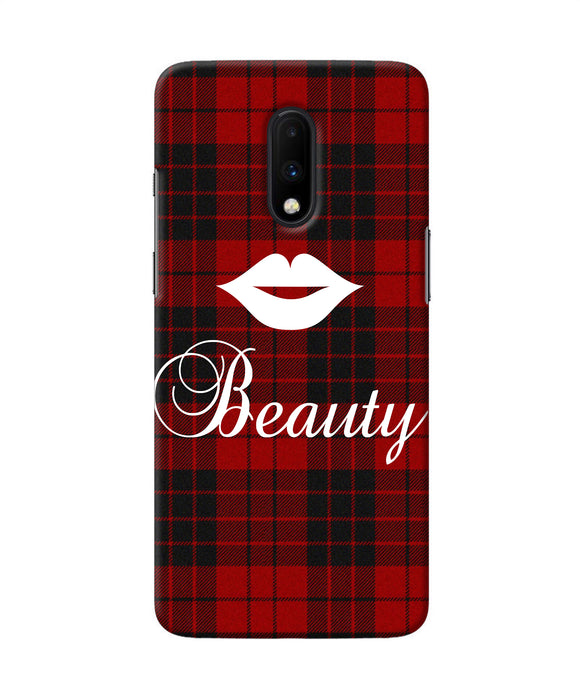 Beauty Red Square Oneplus 7 Back Cover