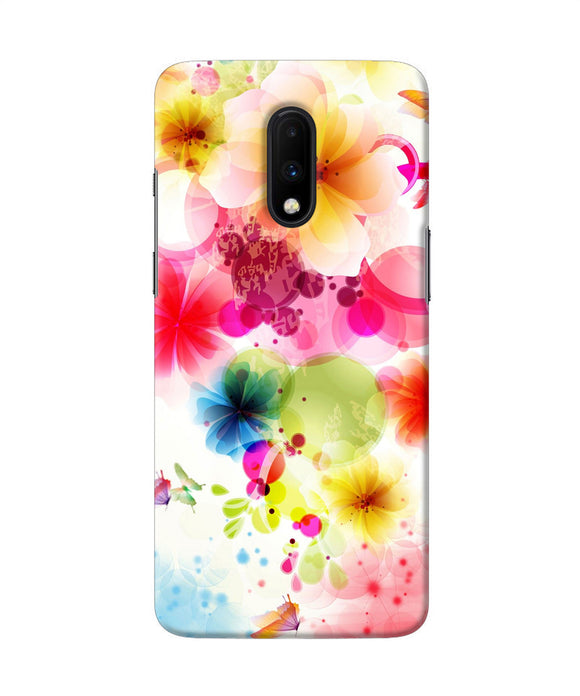 Flowers Print Oneplus 7 Back Cover