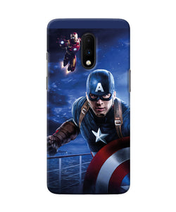 Captain With Ironman Oneplus 7 Back Cover