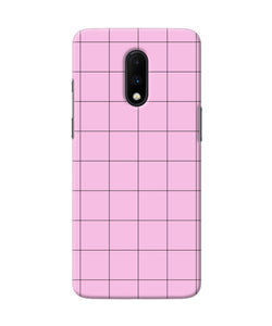 Pink Square Print Oneplus 7 Back Cover