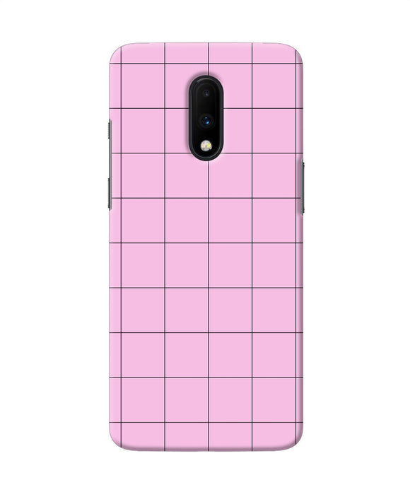 Pink Square Print Oneplus 7 Back Cover