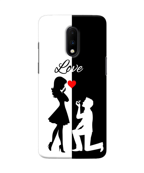 Love Propose Black And White Oneplus 7 Back Cover