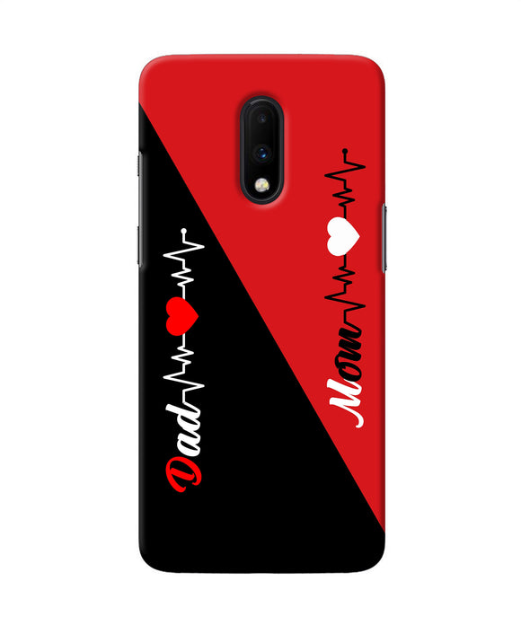 Mom Dad Heart Line Oneplus 7 Back Cover