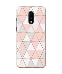 Abstract Pink Triangle Pattern Oneplus 7 Back Cover