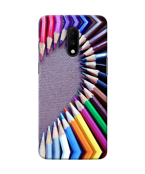 Color Pencil Half Heart Oneplus 7 Back Cover