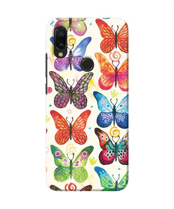 Abstract Butterfly Print Redmi 7 Back Cover