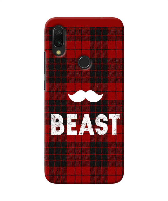 Beast Red Square Redmi 7 Back Cover