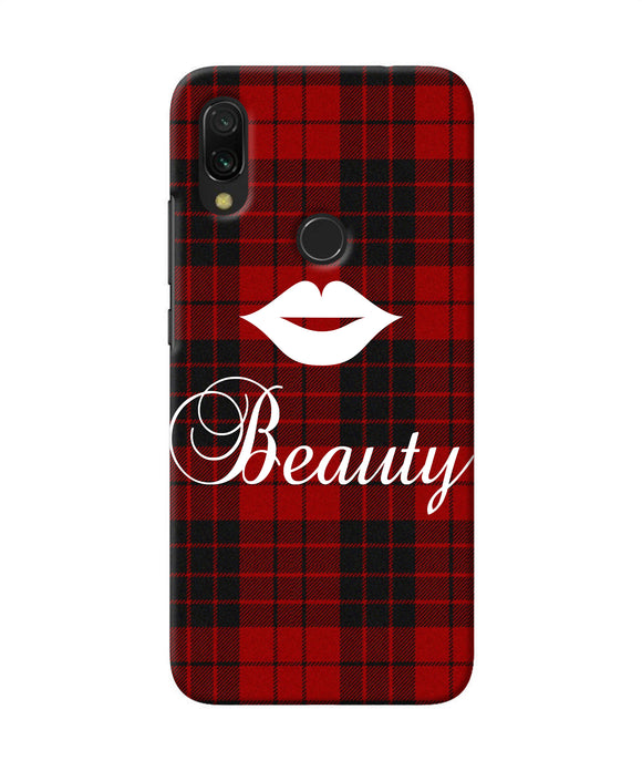 Beauty Red Square Redmi 7 Back Cover