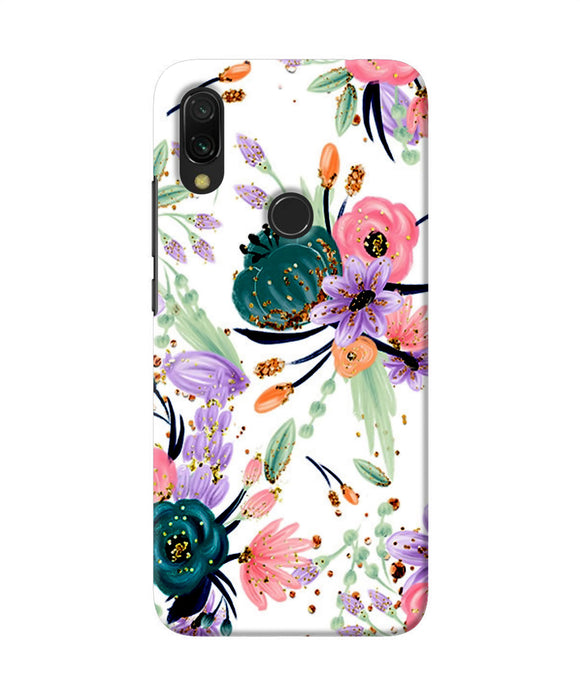 Abstract Flowers Print Redmi 7 Back Cover