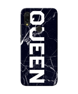 Queen Marble Text Redmi 7 Back Cover