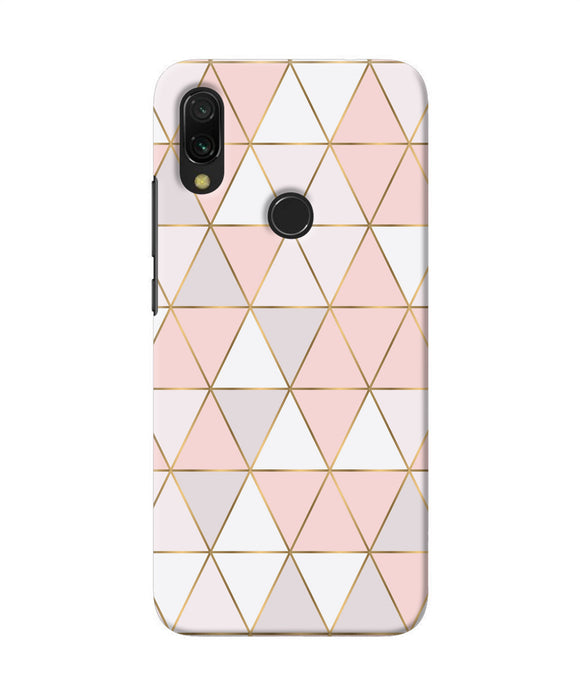Abstract Pink Triangle Pattern Redmi 7 Back Cover