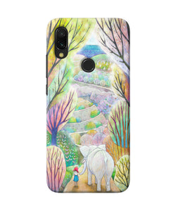 Natual Elephant Girl Redmi Y3 Back Cover