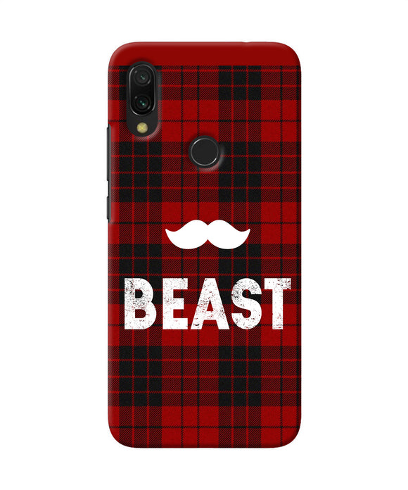 Beast Red Square Redmi Y3 Back Cover