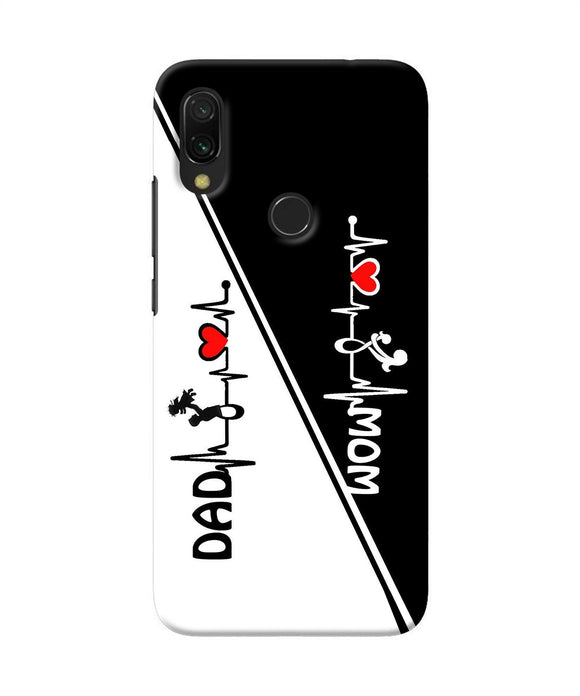 Mom Dad Heart Line Black And White Redmi Y3 Back Cover