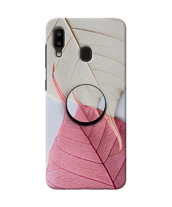 White Pink Leaf Samsung A20/M10s Pop Case